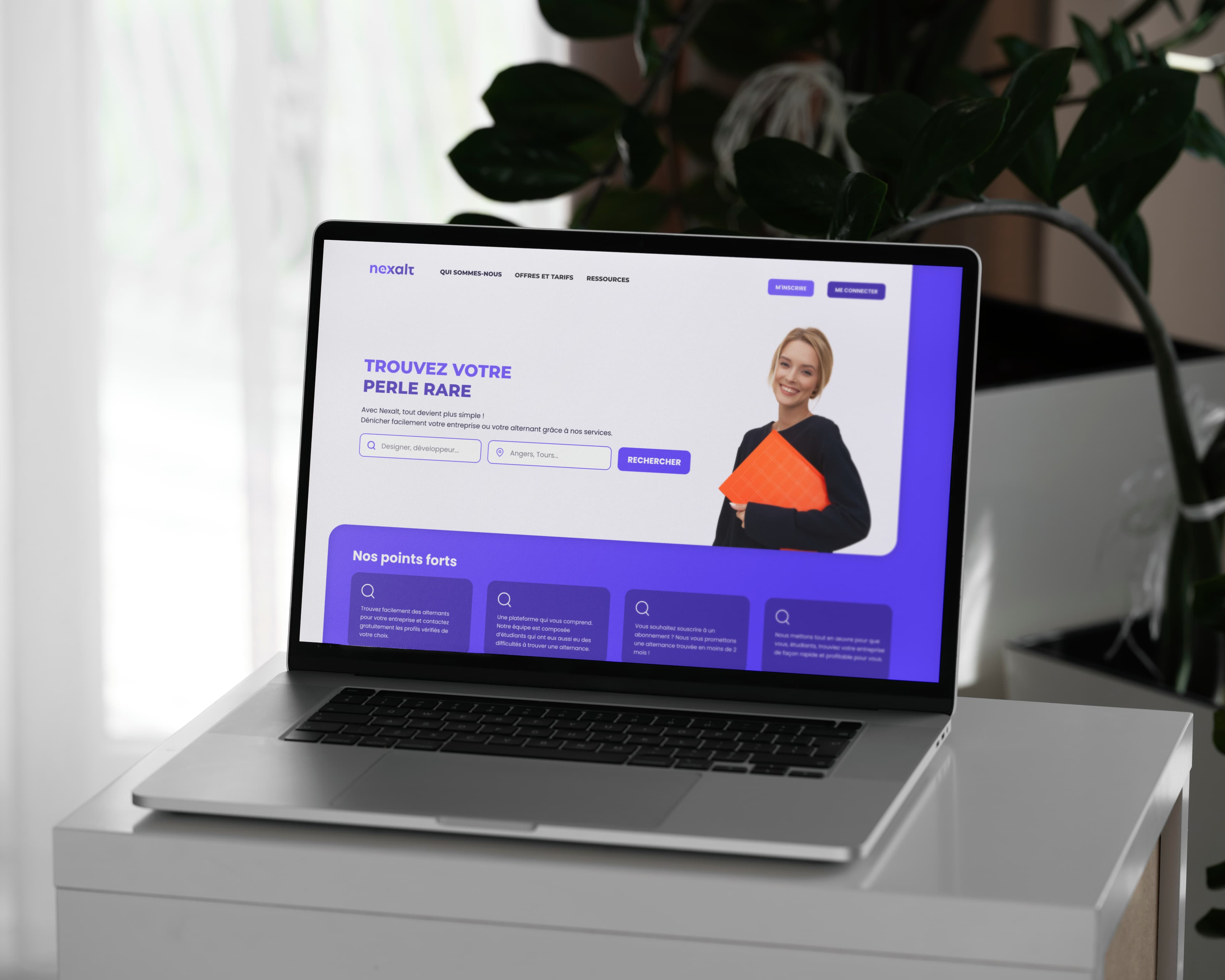 Mockup de la plateforme Nexalt