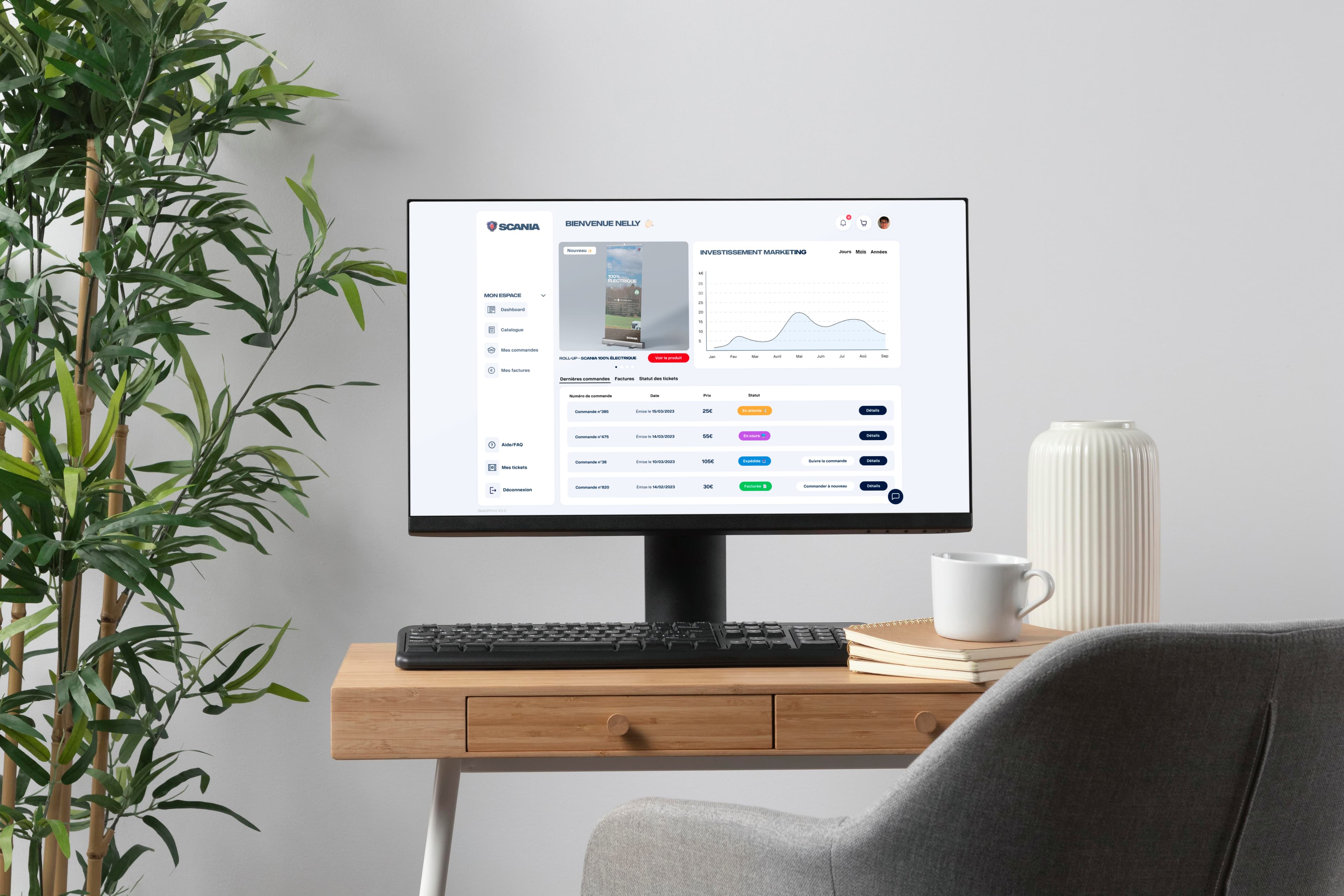 Mockup plateforme Web2Print